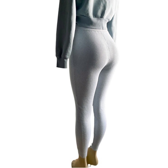 J. Crew Ribbed Ankle High Waisted Pants Leggings Athleisure Tight Loungewear S - Picture 7 of 13